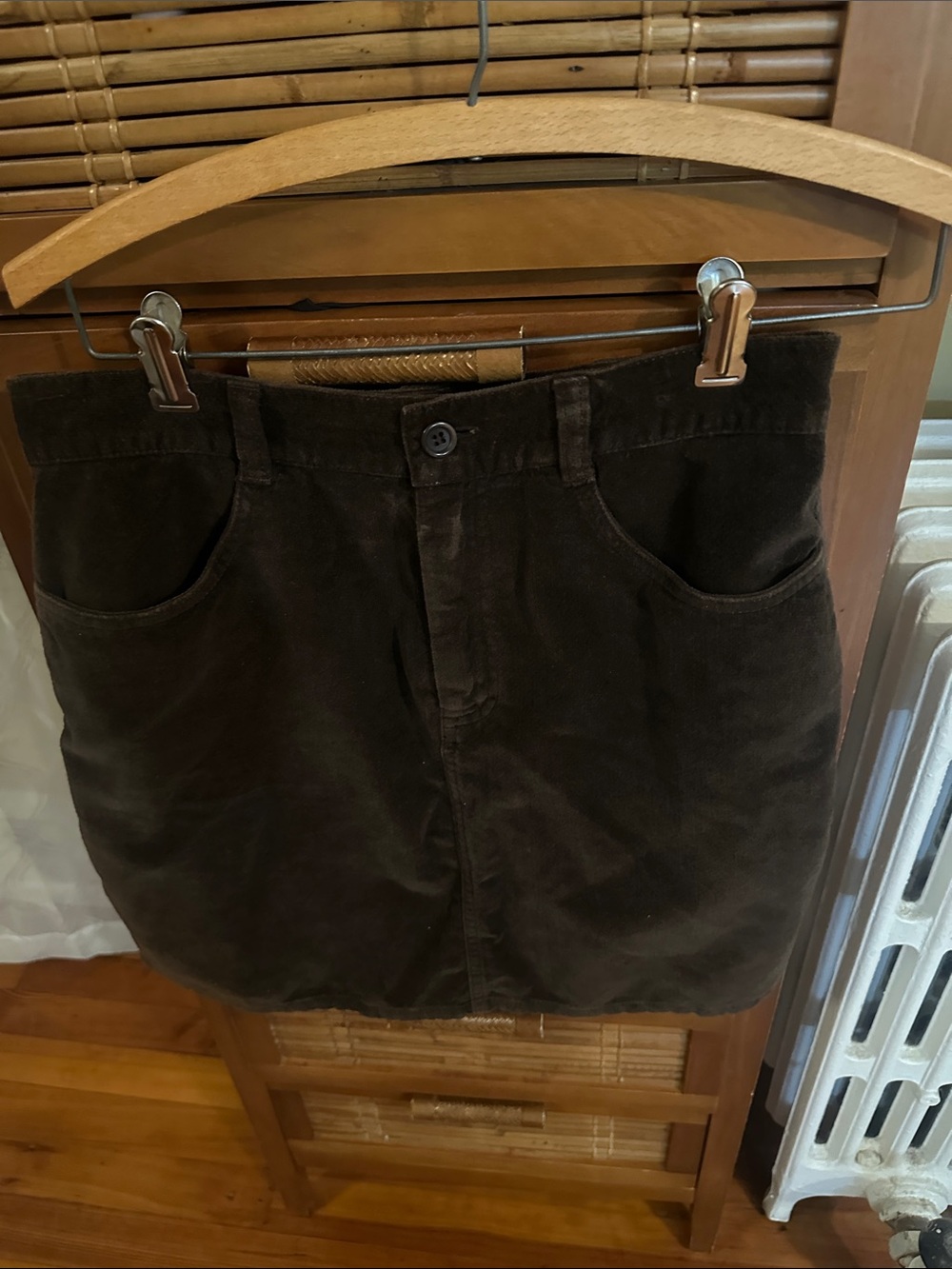 J. Crew Dark Brown Velvety Mini Skirt
